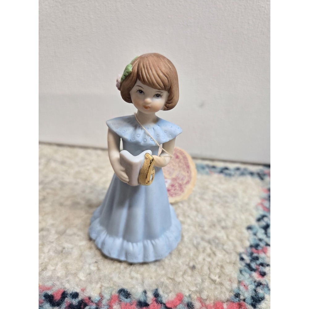 ENESCO Growing Up Birthday Girls Porcelain Figurine Age 6 Brunette Hair Box